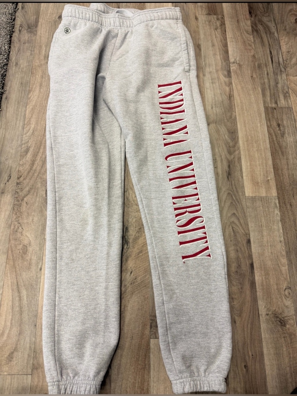 Indiana University Sweatpants Gray Joggers Fall Rush Size Small IU Spellout